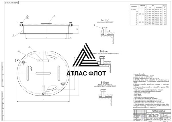 Горловина судовая стальная тип C 600x400x10мм